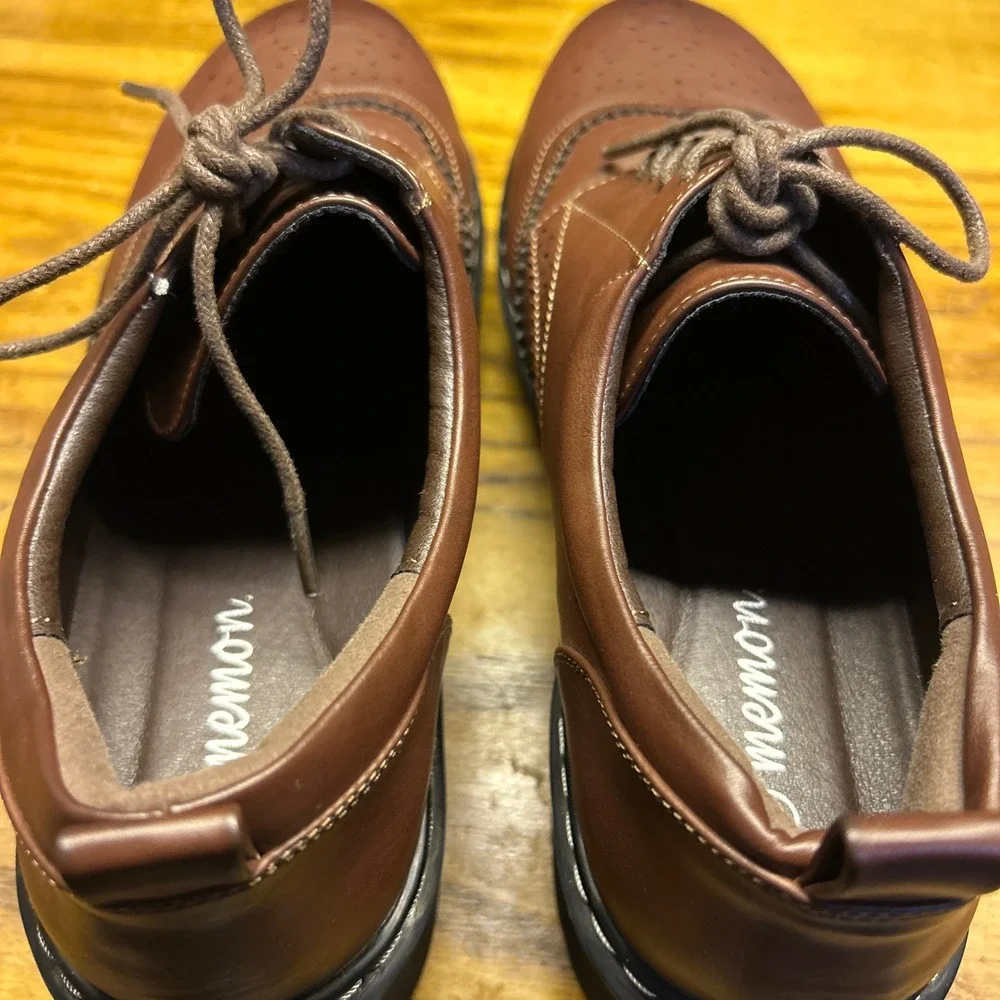 MEMON Wmn Sz 10 Oxford Loafers Round Toe Chunky Platform Brogues Dress Shoes